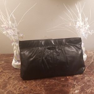 Leather Black Clutch Purse